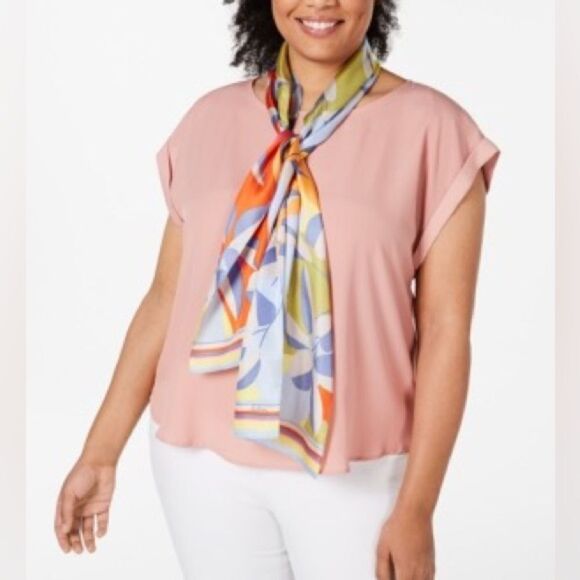 Echo Tropical Geo Silk Oblong Scarf - Multi - Picture 1 of 3